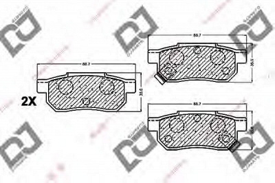 DJ PARTS bp1252 -  Комплект тормозных колодок, дисковый тормоз